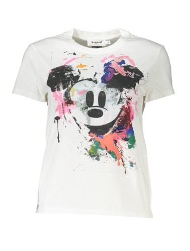 DESIGUAL T-SHIRT MANICHE CORTE DONNA BIANCO