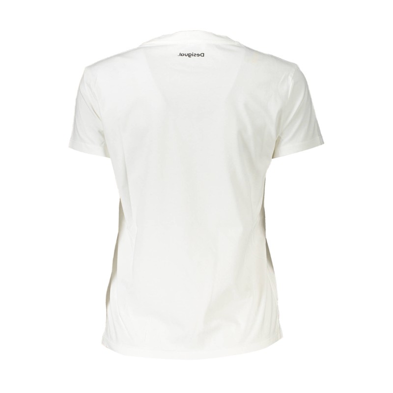 DESIGUAL T-SHIRT MANICHE CORTE DONNA BIANCO