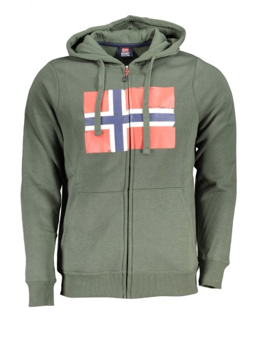 NORWAY 1963 FELPA CON ZIP UOMO VERDE