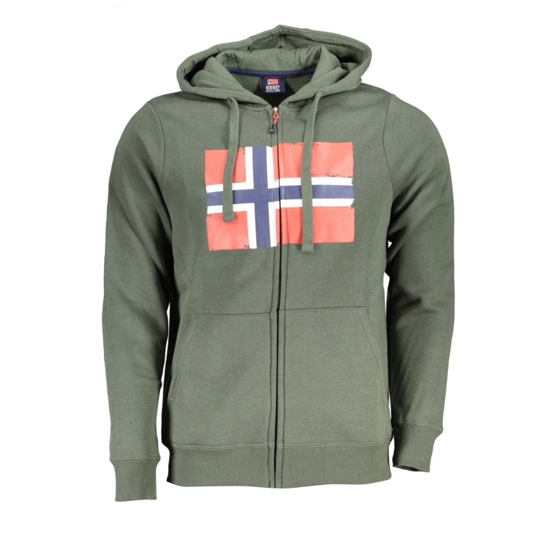 NORWAY 1963 FELPA CON ZIP UOMO VERDE