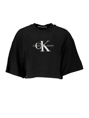 CALVIN KLEIN T-SHIRT MANICHE CORTE DONNA NERO