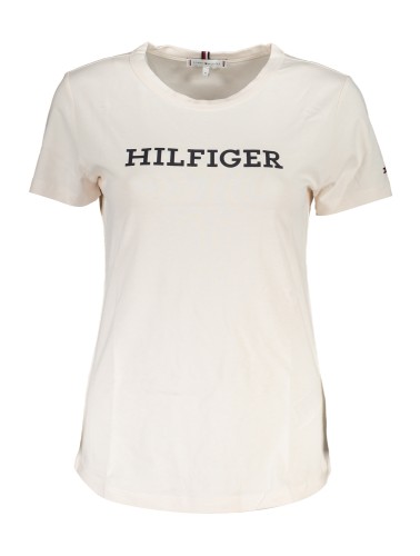 TOMMY HILFIGER T-SHIRT MANICHE CORTE DONNA BEIGE