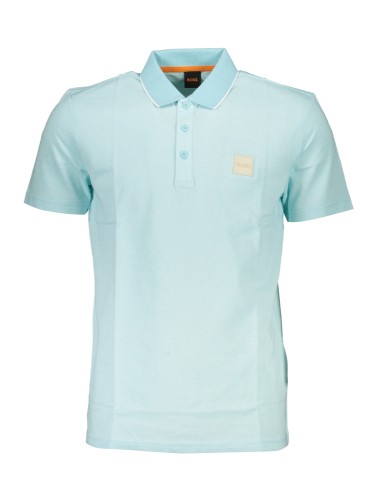 HUGO BOSS POLO MANICHE CORTE UOMO AZZURRO