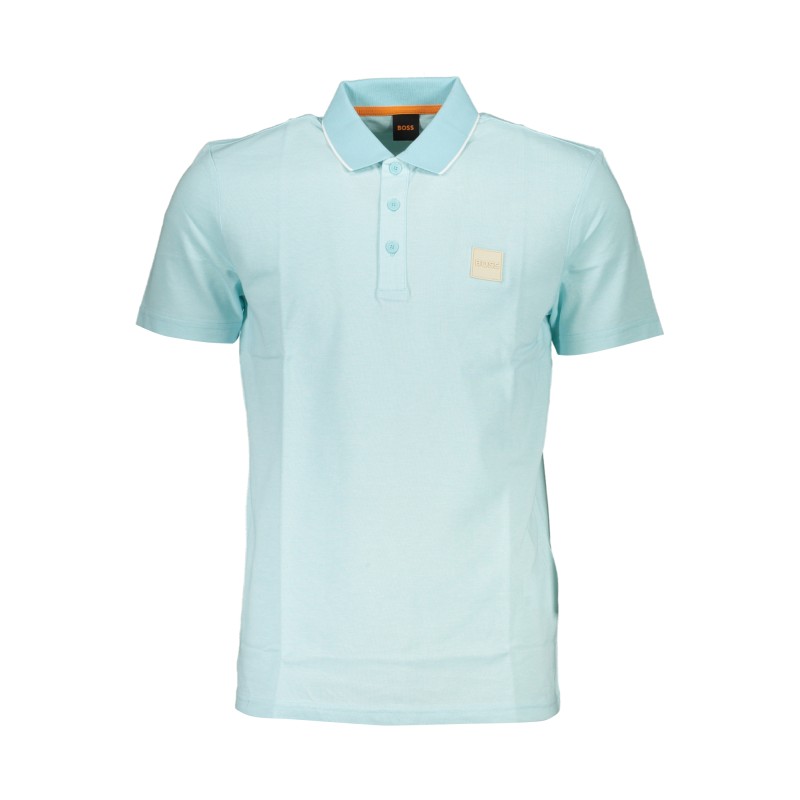 HUGO BOSS POLO MANICHE CORTE UOMO AZZURRO