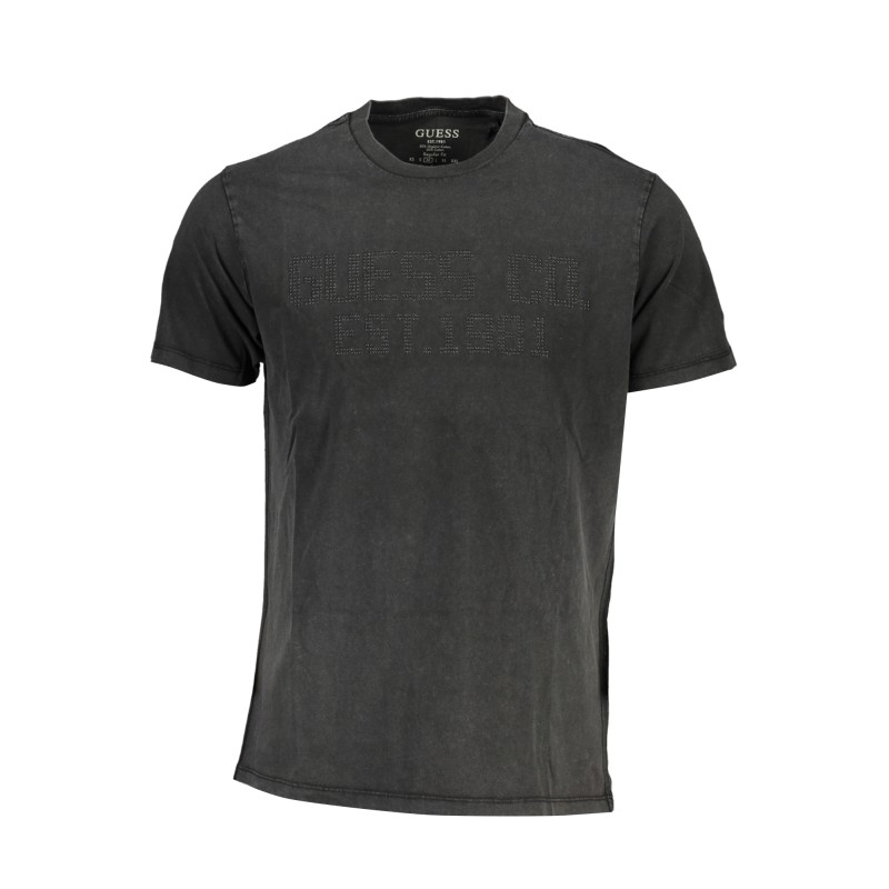 GUESS JEANS T-SHIRT MANICHE CORTE UOMO NERO