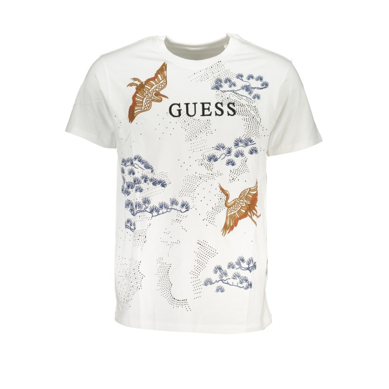 GUESS JEANS T-SHIRT MANICHE CORTE UOMO BIANCO