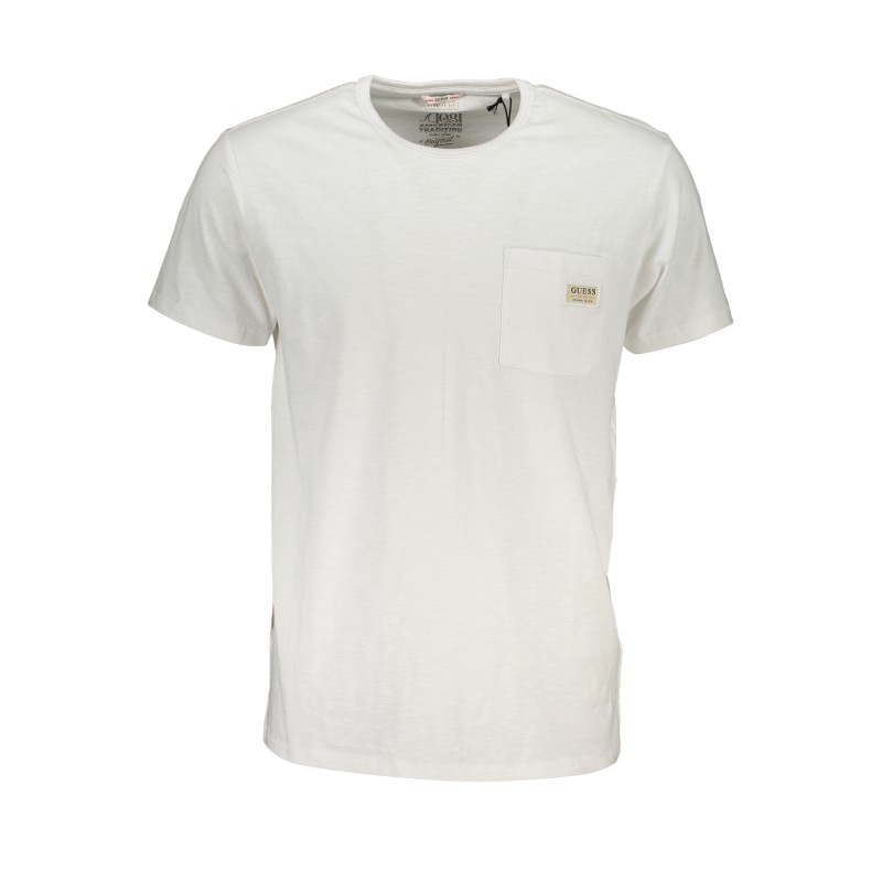 GUESS JEANS T-SHIRT MANICHE CORTE UOMO BIANCO