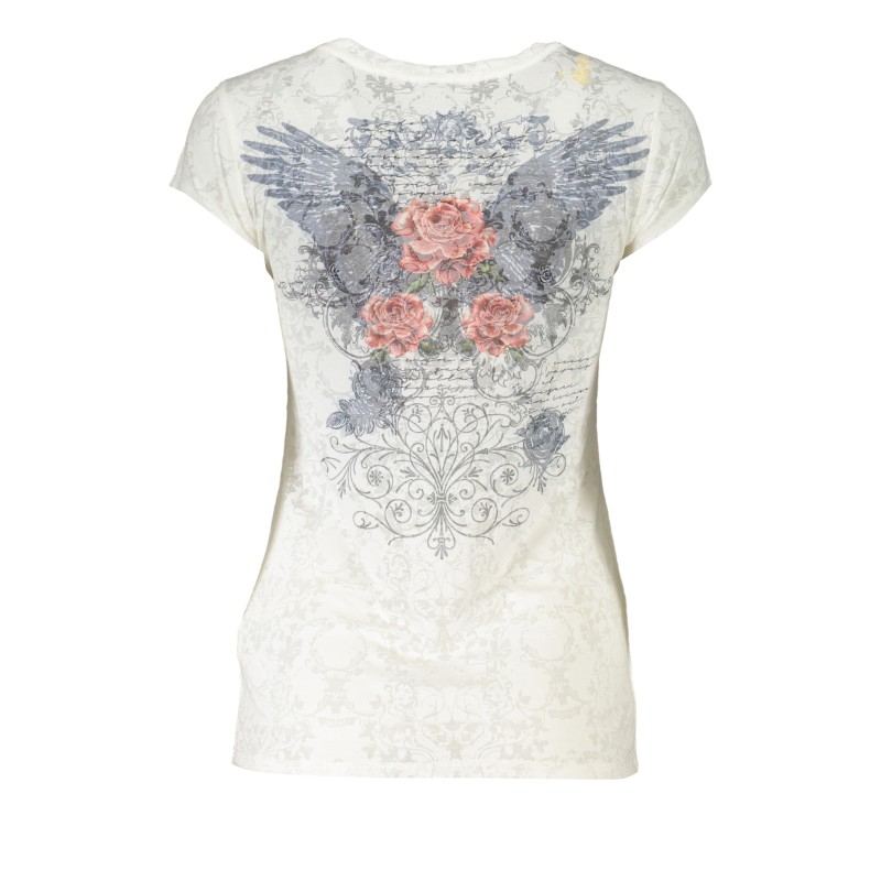 GUESS JEANS T-SHIRT MANICHE CORTE DONNA BIANCO