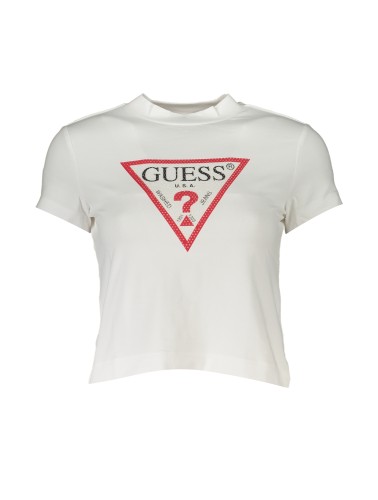 GUESS JEANS T-SHIRT MANICHE CORTE DONNA BIANCO