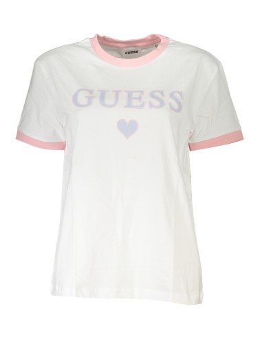 GUESS JEANS T-SHIRT MANICHE CORTE DONNA BIANCO