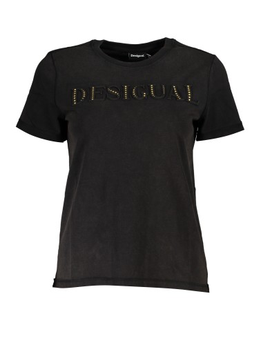 DESIGUAL T-SHIRT MANICHE CORTE DONNA NERO