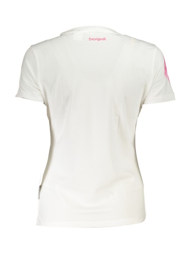 DESIGUAL T-SHIRT MANICHE CORTE DONNA BIANCO