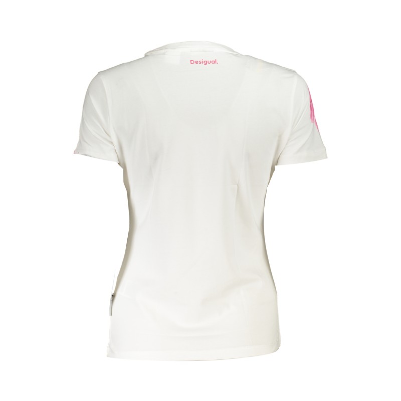 DESIGUAL T-SHIRT MANICHE CORTE DONNA BIANCO