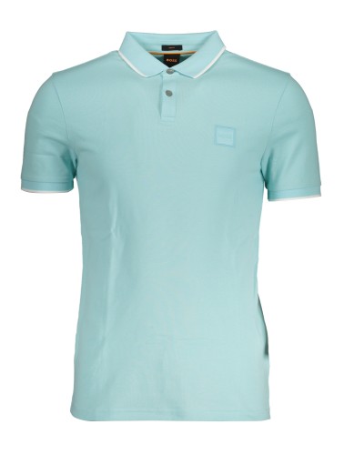 HUGO BOSS POLO MANICHE CORTE UOMO AZZURRO