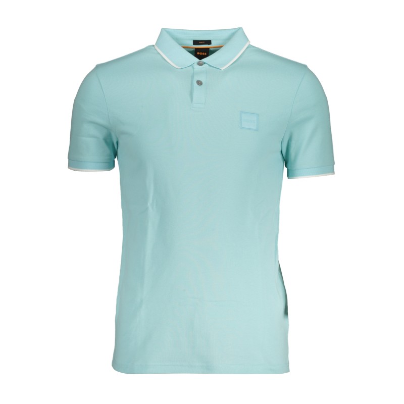 HUGO BOSS POLO MANICHE CORTE UOMO AZZURRO