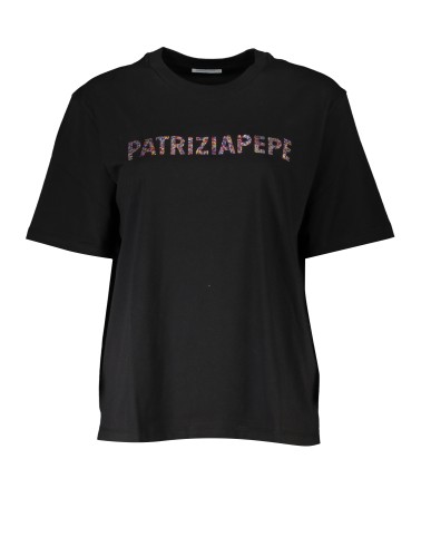 PATRIZIA PEPE T-SHIRT MANICHE CORTE DONNA NERO