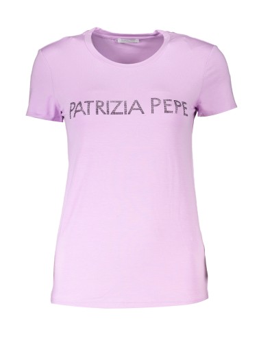 PATRIZIA PEPE T-SHIRT MANICHE CORTE DONNA VIOLA