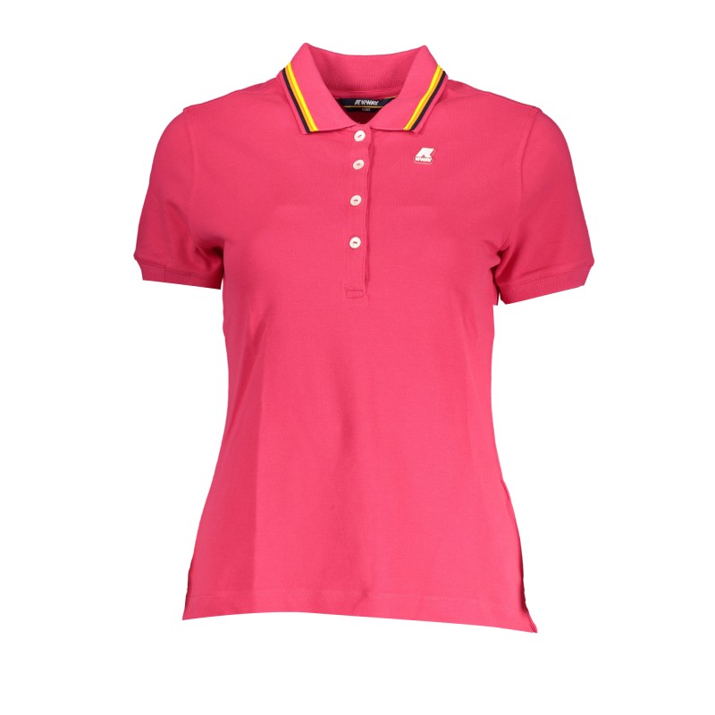 K-WAY POLO MANICHE CORTE DONNA ROSSO